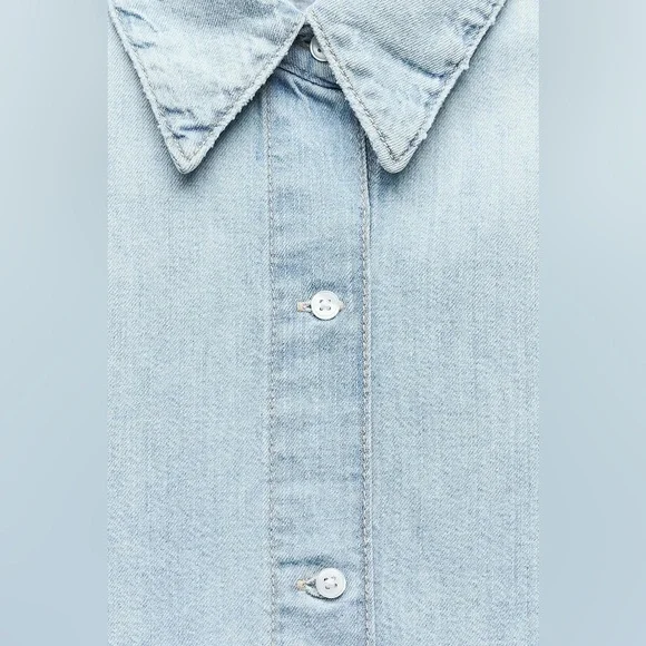 TRF DENIM OPEN SHIRT - Picture 2 of 4